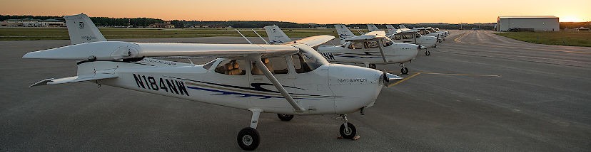 Aviation program planes at sunrise